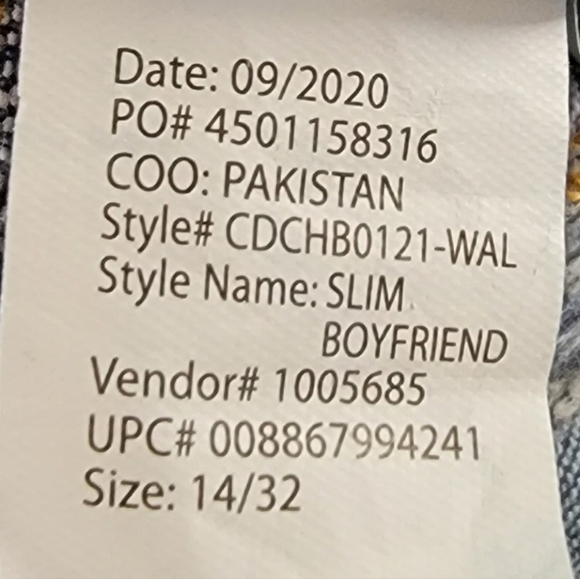 Chaps Slim Boyfriend Blue Jeans Medium Wash High Rise CDCHB0121-WAL 14 32 - Picture 5 of 11